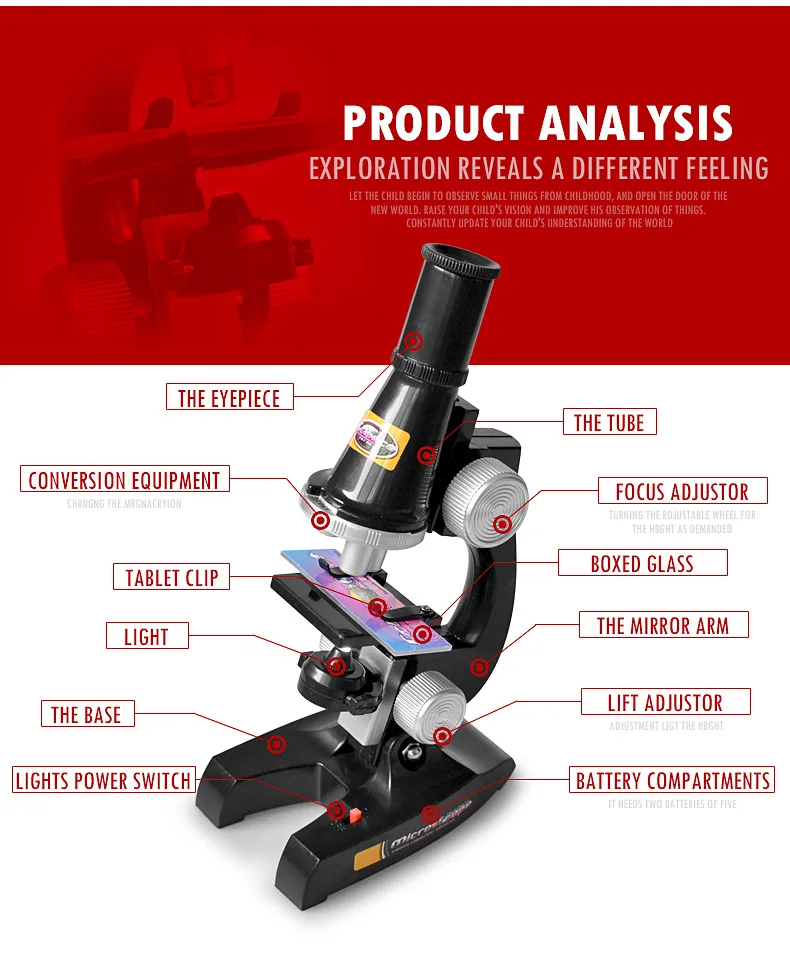 Детский набор биомикроскопов, подарок на день рождения для студентов, 100x200x450