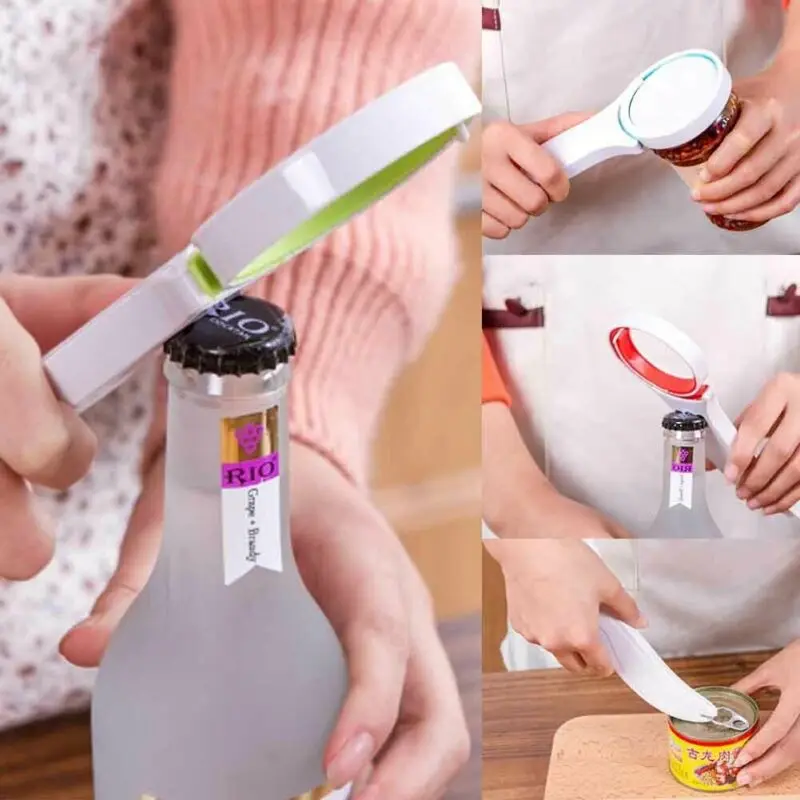 

Multifunctional Opener Portable One Touch Can Bottle Jar Beer Cap Opener Kitchen Manual Tool Gadget All In One Bottle Opener New