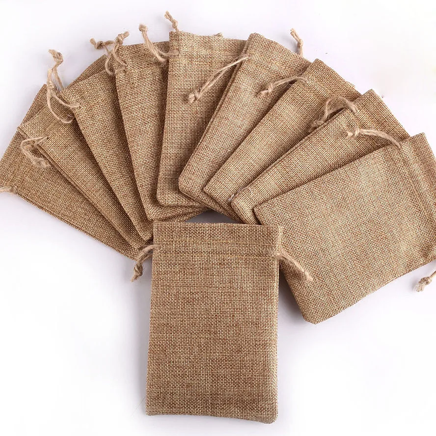 

Jewelry Bags Jute Drawstring Bag Bead Packaging Bags Gift PouchesADS