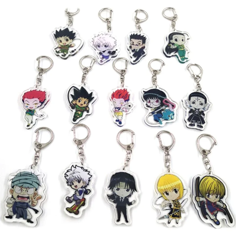 

HUNTER x HUNTER Anime Killua Zoldyck Kurapika Key Chains Two-sided Keychain Cosplay Acrylic Pendant Keyring