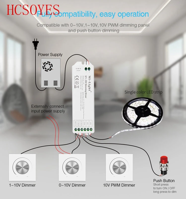 

mi light LS4 DC12V~24V 2.4G wireless remote LED Controller smartphone app control Smart Dimmer 0/1~10V Dimming Driver