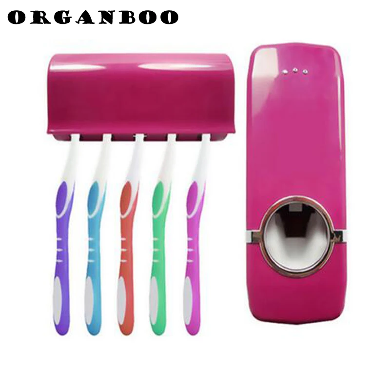 ORGANBOO 1set Lazy New Automatic Toothpaste Dispenser Toothbrush Holder