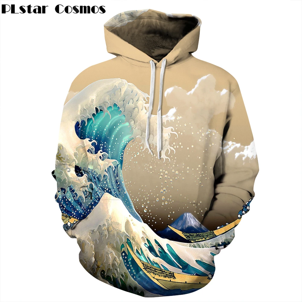 Blue Sea Wave Hoodies Men Women 3D Sweatshirts Print Hip Hop Hoody Unisex Couple Hooded Tracksuits Tops Size S-XXXL