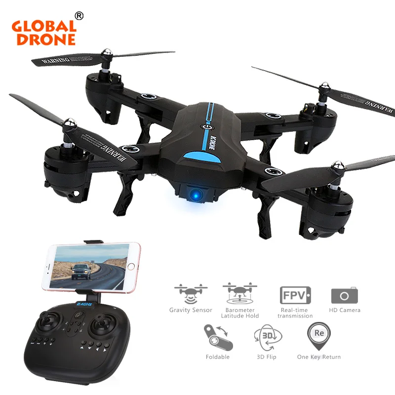 

Global Drone A6W WIFI FFV Selfie Drone Foldable Quadcopter with Wide Angle HD Camera RC Quadrocopter VS VISUO XS809HW E58 JY018