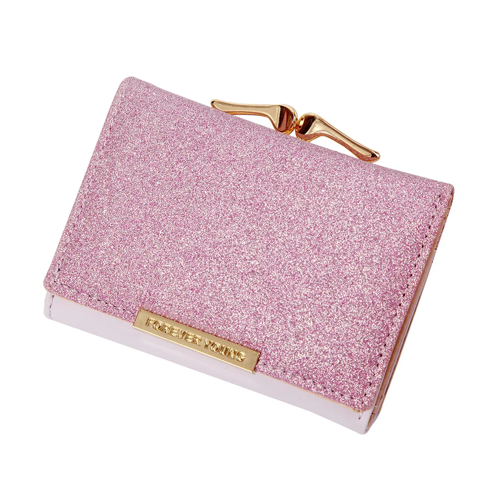 

2018 New Small Womens Wallets Purse Students Coin Purse 3 Fold Wallet Female Short Paragraph Multifunctional PU leather Wallet