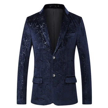 

Classic Male Blazers Casual Luxury Blazer Men Print Stylish Party Singer Dress Jacket Suit Floral Tuxedo Design Fashion Slim Fit