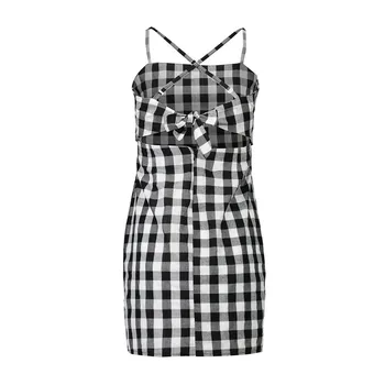 

Backless beach summer dress women sundress Bow casual linen sexy dress Slim fit Polychromatic short dresses vestidos
