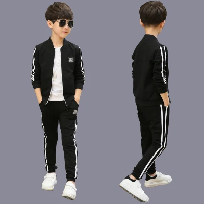 2021 Spring New Children's Clothing Set Boys Fall Casual Clothes Suit Male Kids Patches Spliced Sportswear 2 Pcs Tracksuit X78 |