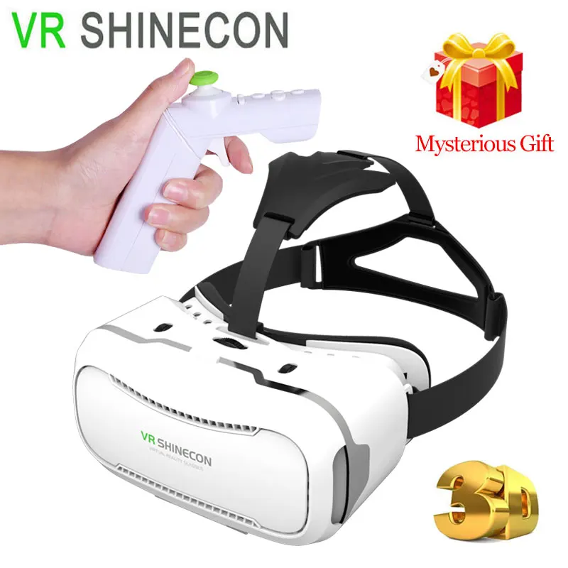 VR SHINECON 2.0 Virtual Reality 3D Glasses Google Cardboard Goggles VR BOX BOBO VR +Bluetooth