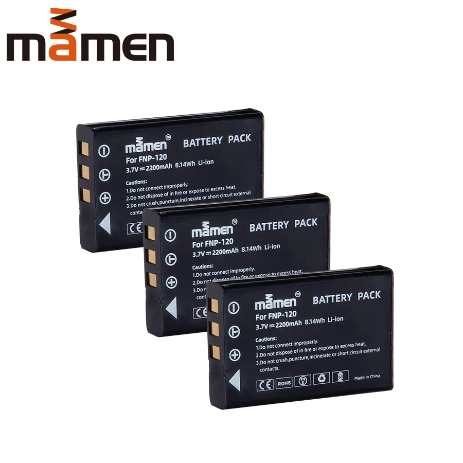 Mamen 3 шт. Перезаряжаемые FNP-120 NP-120 FNP120 2200 мА/ч, цифровой аккумулятор для Fujifilm F10 F11 зум M603 MX4 603 Камера батареи