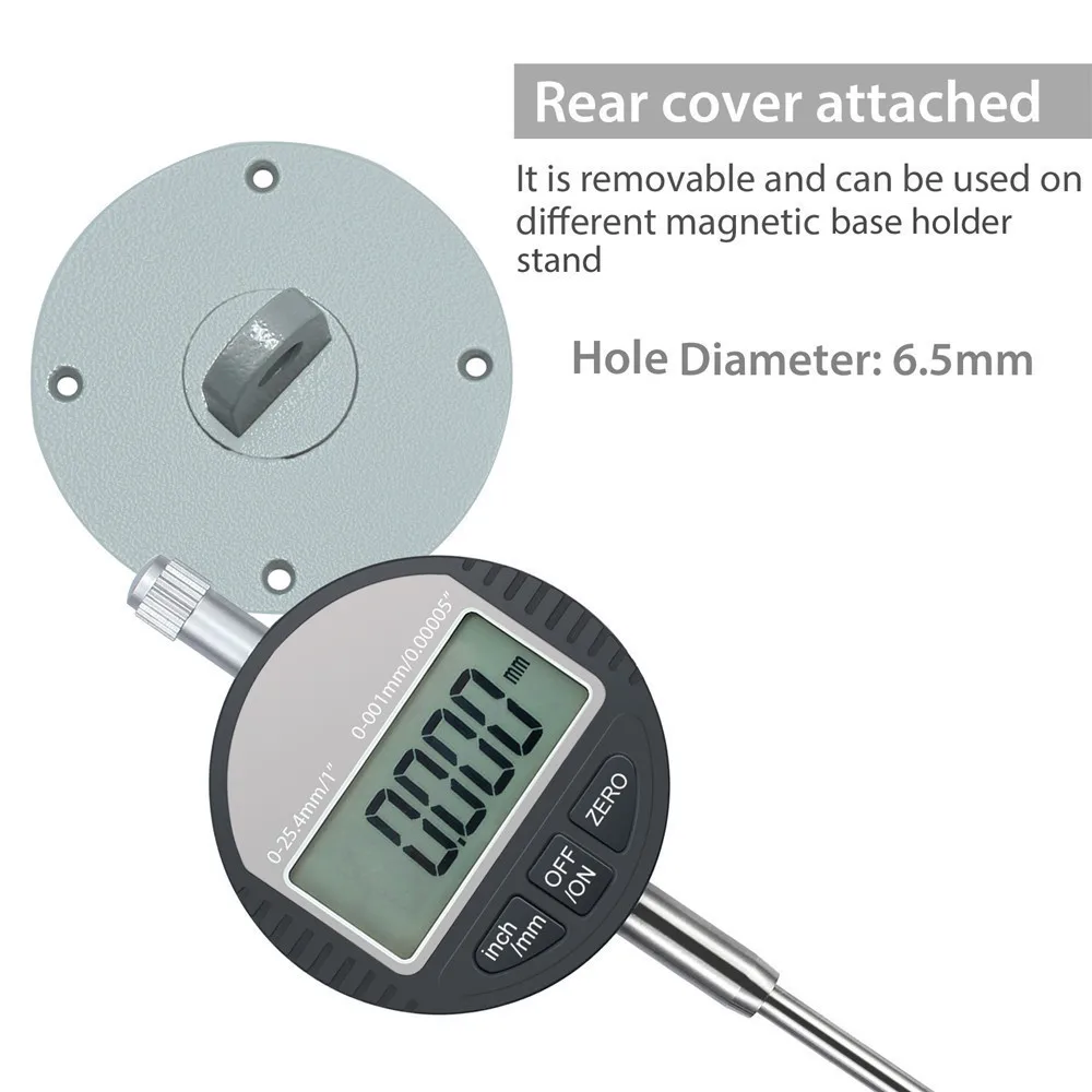 Proster for DTI Digital Dial Indicator 0.001/0.00005'' Digital Probe Range 0-25.4mm/1'' Dial Test Indicator Electronic Gauge