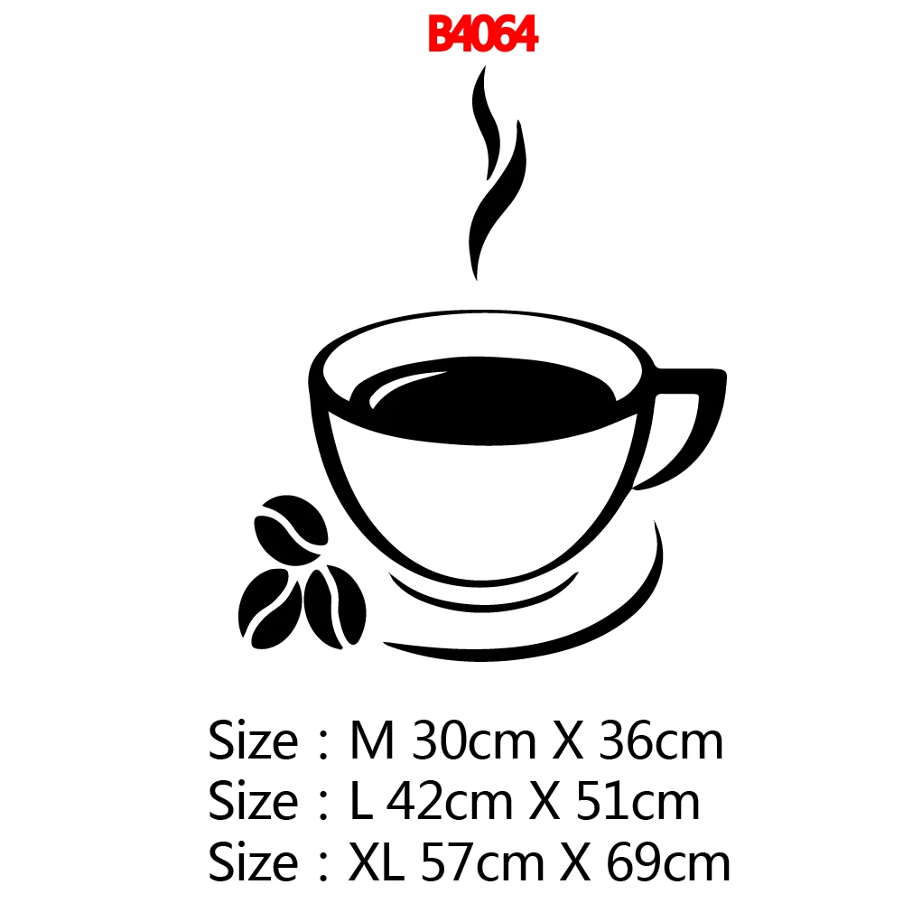 Creative coffee Wall Sticker Home Decoration Accessories Waterproof Wall Decals Art Decals