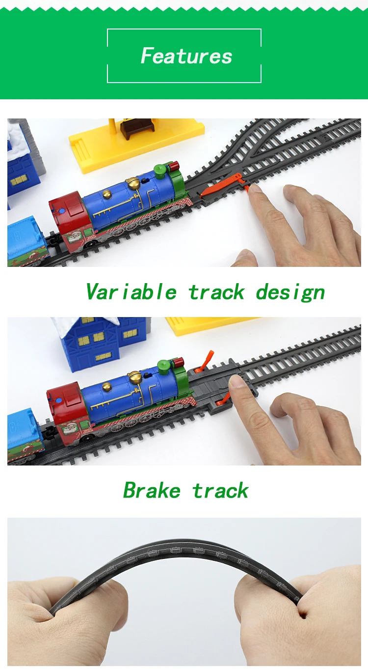 Рождественские подарки вагончики игрушки электрические Дети моделирование маленький поезд трек модель головоломка разнообразие сборка дорожки игрушки