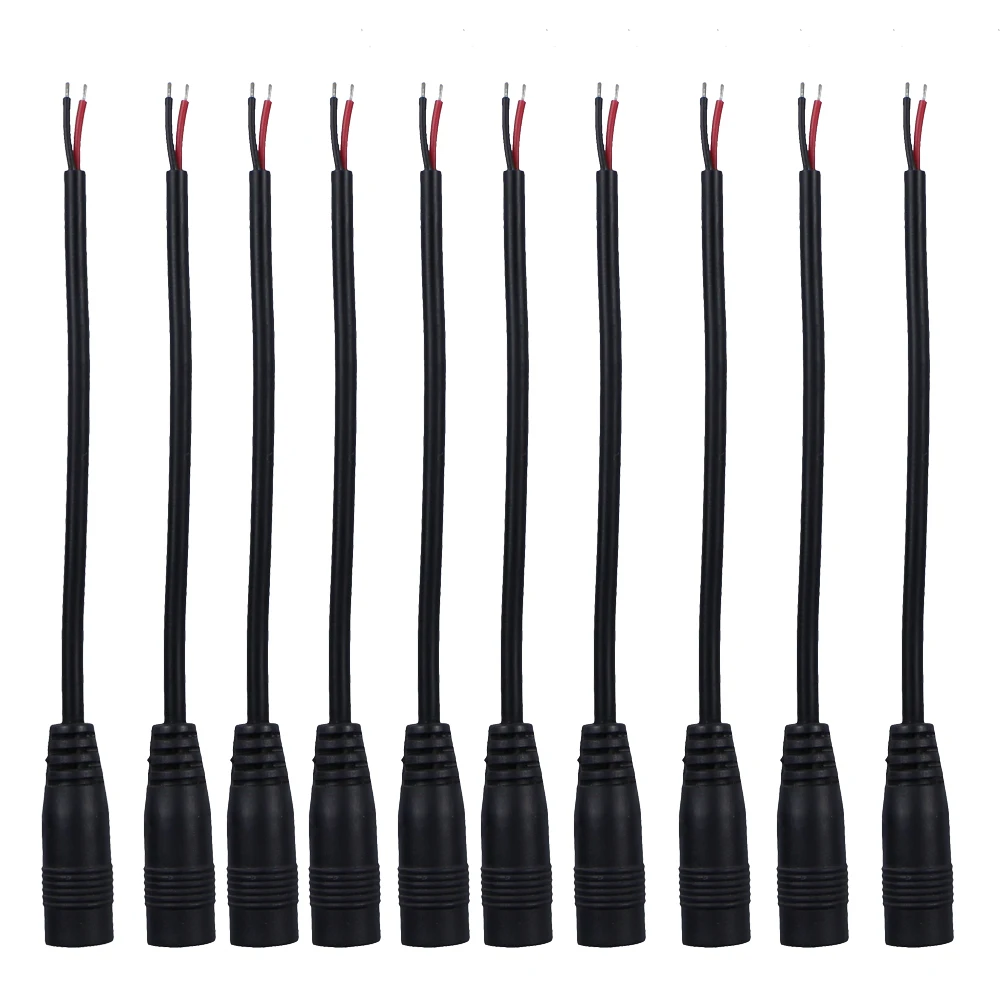 

10pcs/lot 2.1x5.5mm CCTV Female DC Wire Power Connection Cable Cord for Power Supply Plug Cameras free shipping