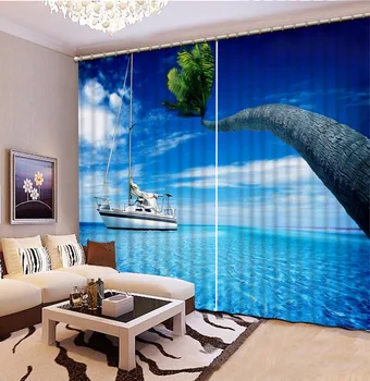 

Home Decoration 3D Window Curtains Blackout 3D Curtains For Living Room Bedroom sea nature scenery Children Room Curtains Drapes