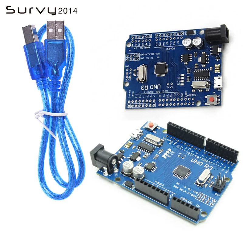 UNO R3 MEGA328P CH340G + USB кабель для arduino | Электронные компоненты и принадлежности