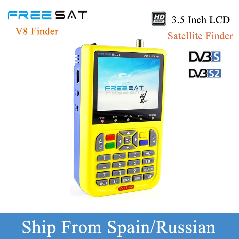 

V8 Finder DVB-S/S2 HD Digital Satellite Finder High Definition Full 1080P MPEG-4 3.5 Inch LCD Display dvb-s2 SatFinder