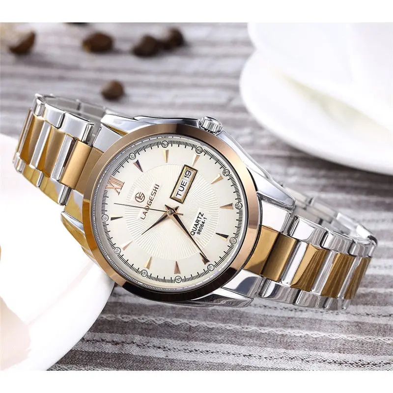 

Montre femme Top couple waterproof men watch women calendar steel strap quartz wrist watches kobiet zegarka Relogios homens