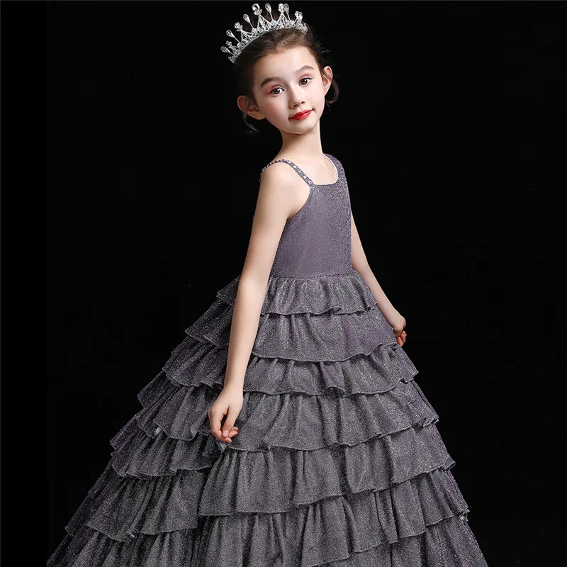 Vestido de Baile Vestido de Meninas Noite de Férias Vestido de Festa Luxo Verão Novas Crianças Modelo Show Desempenho Lindo Long Tail Crianças à da Princesa 8 Lindo Long Tail vestido de Baile Vestido