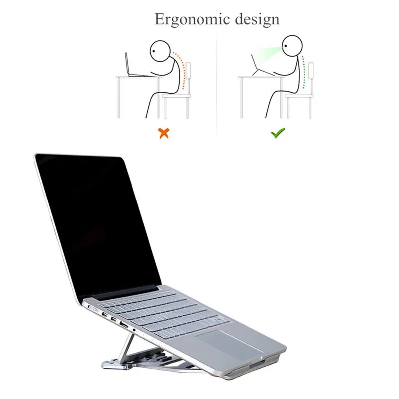 Регулируемая высота алюминиевый сплав Подставка для ноутбука складной портативный ноутбук планшеты охлаждающий держатель для MacBook Air Pro iPad