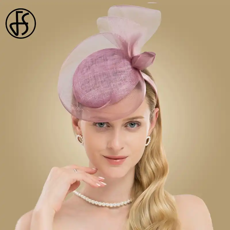 plum coloured hats and fascinators