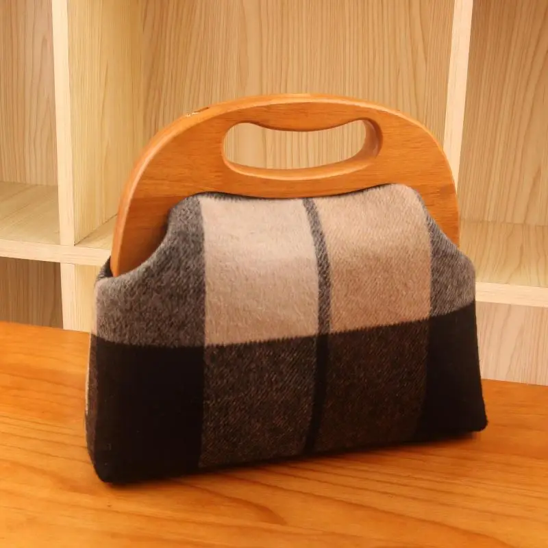 

Handmade Vintage Wool plaid handbags big women bag high quality casual female bags trunk tote brand shoulder bag ladies large