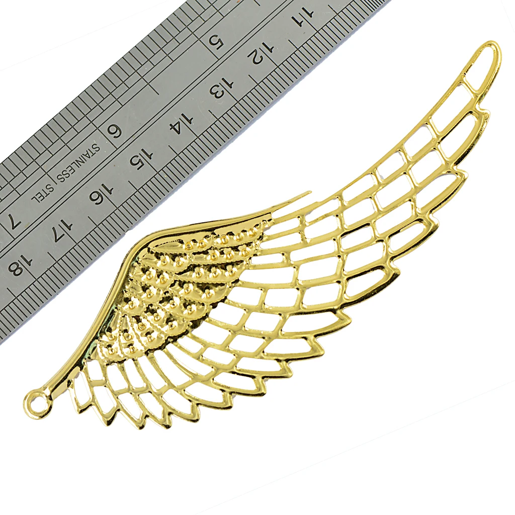 6 Pcs Golden Filigree Angel Wings Charms Pendant Jewelry DIY Making Craft
