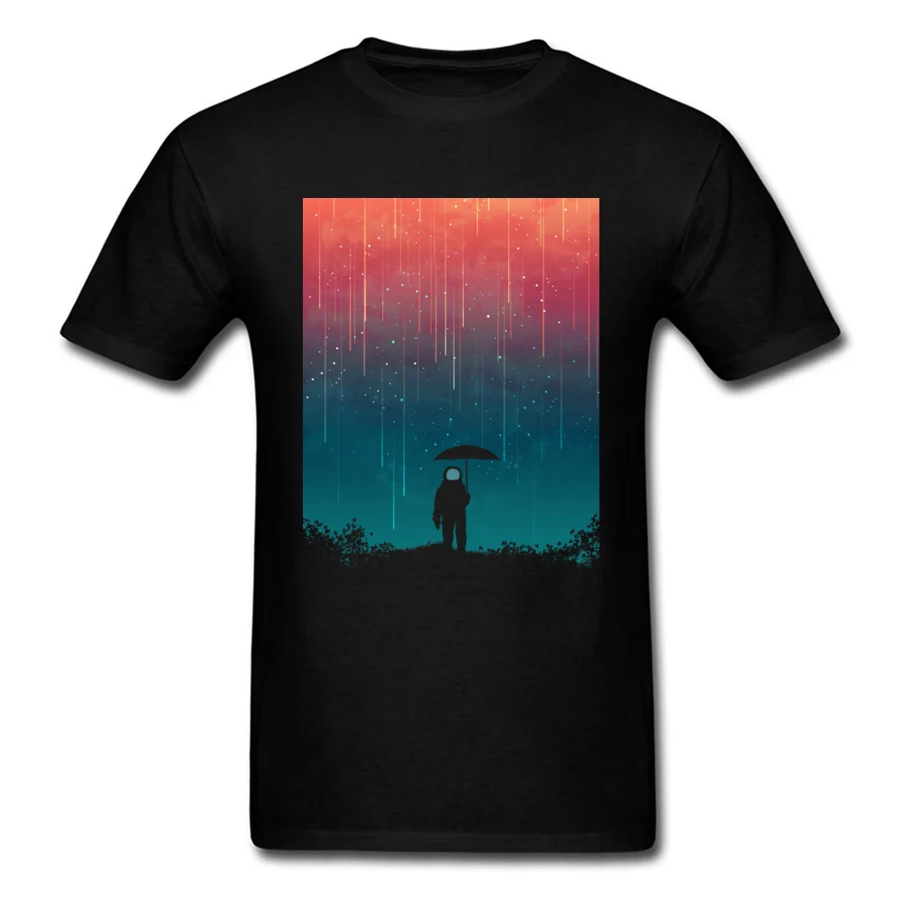 Cosmic downpour Round Neck Tshirts Labor Day Tops & Tees Short Sleeve Fashion Pure Cotton Casual Tee Shirt Design Man Cosmic downpour black
