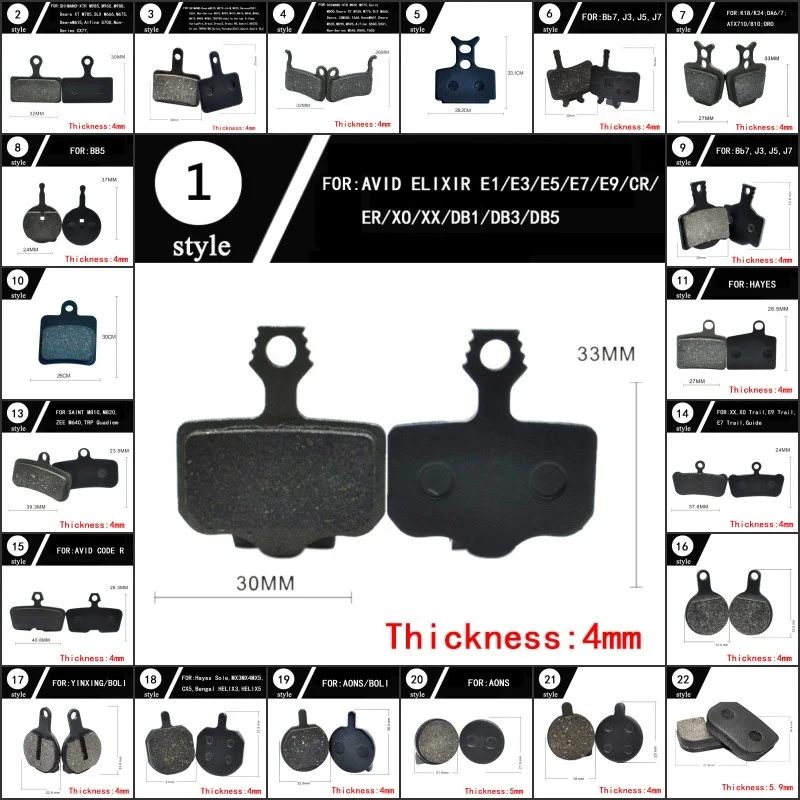 

1 Piece Bicycle Metal Disc Brake Pads Semi-Metallic Pads Bicycle Parts Replacement