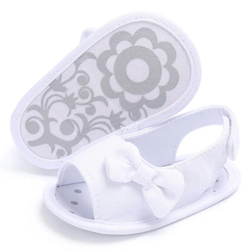 Summer Baby Girl First Walkers Soft Sole Bowknot Dots Printed Cotton Shoes Toddler Infant Prewalker YJS Dropship