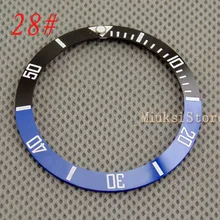 38 мм черный и синий керамический ободок для мужчин/женщин часы механический БЕЗЕЛЬ для наручных часов