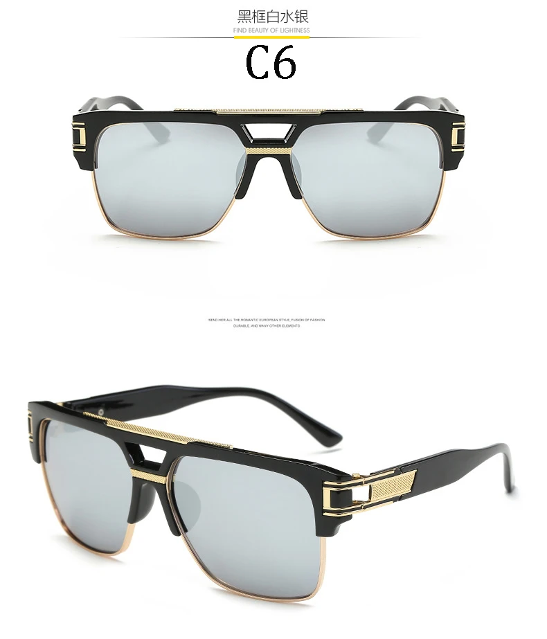 ДПЗ стимпанк двухлучевая Мужские Женские солнцезащитные очкив ретро стиле квадратный Маха высокое качество UV400 защитный ditaeds солнцезащитные очки
