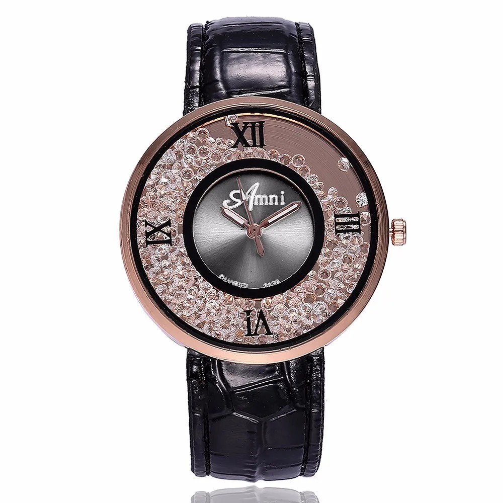 

Hot Fashion Women Rhinestone Watches Luxury Leather Women Dress Watch Casual Quartz Watches Gift Relogio Feminino Dropshipping