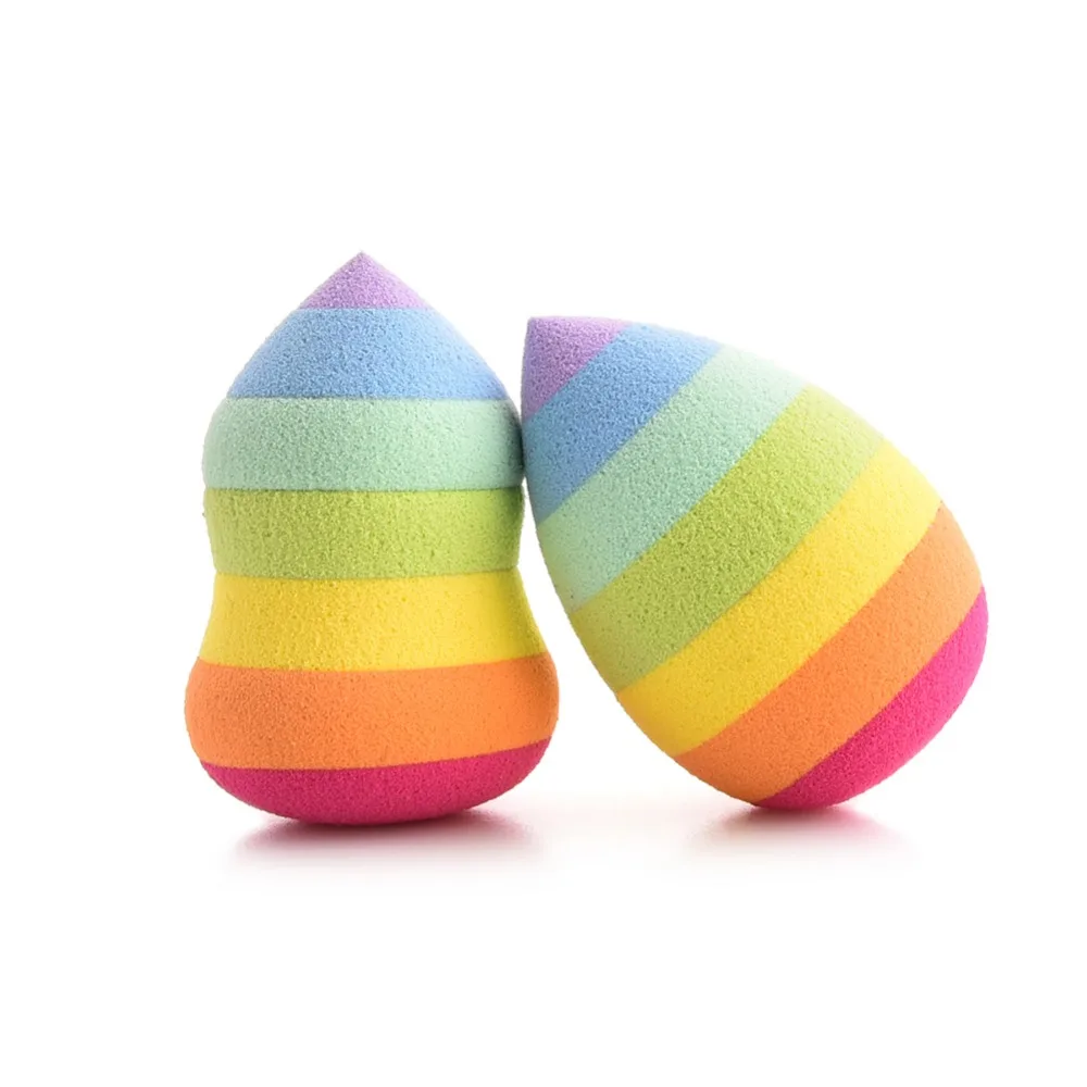 

Rainbow Dual Use Dry Makeup Sponge Cosmetic Powder Puff Smooth Liquid Foundation Make Up Sponge High Quality Face Powder Puff