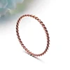 Female Fashion Small Ring Rose Gold Silver Color Twisted Stainless Steel Ring for Women Wedding Party Ring 4