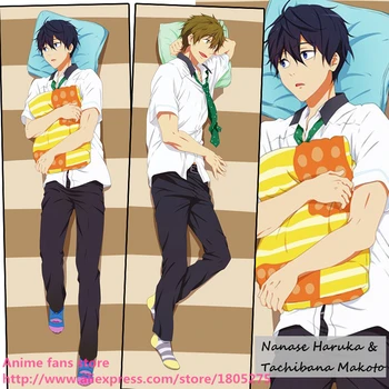 

Japanese Anime Free! Iwatobi Swim Club Nanase Haruka & Tachibana Makoto BL Pillowcase Pillow Case Cover decorative Hugging Body