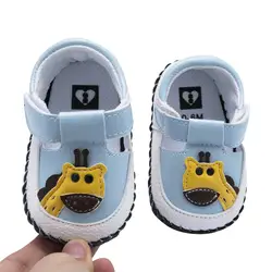 Обувь для новорожденных девочек и мальчиков, обувь для малышей с принтом оленя, нескользящая Мягкая Обувь для малышей от 0 до 12 месяцев