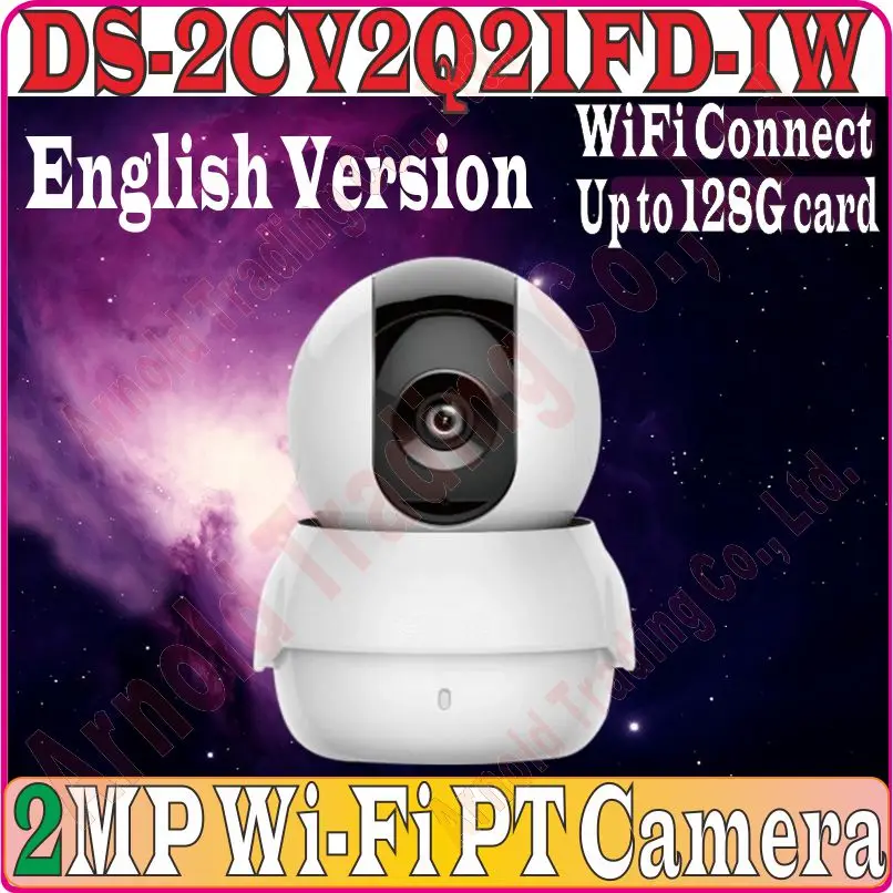DS 2CV2Q21FD IW версия на английском языке Многоязычная 2MP 5 метров IR dome IP CCTV PT камера wifi
