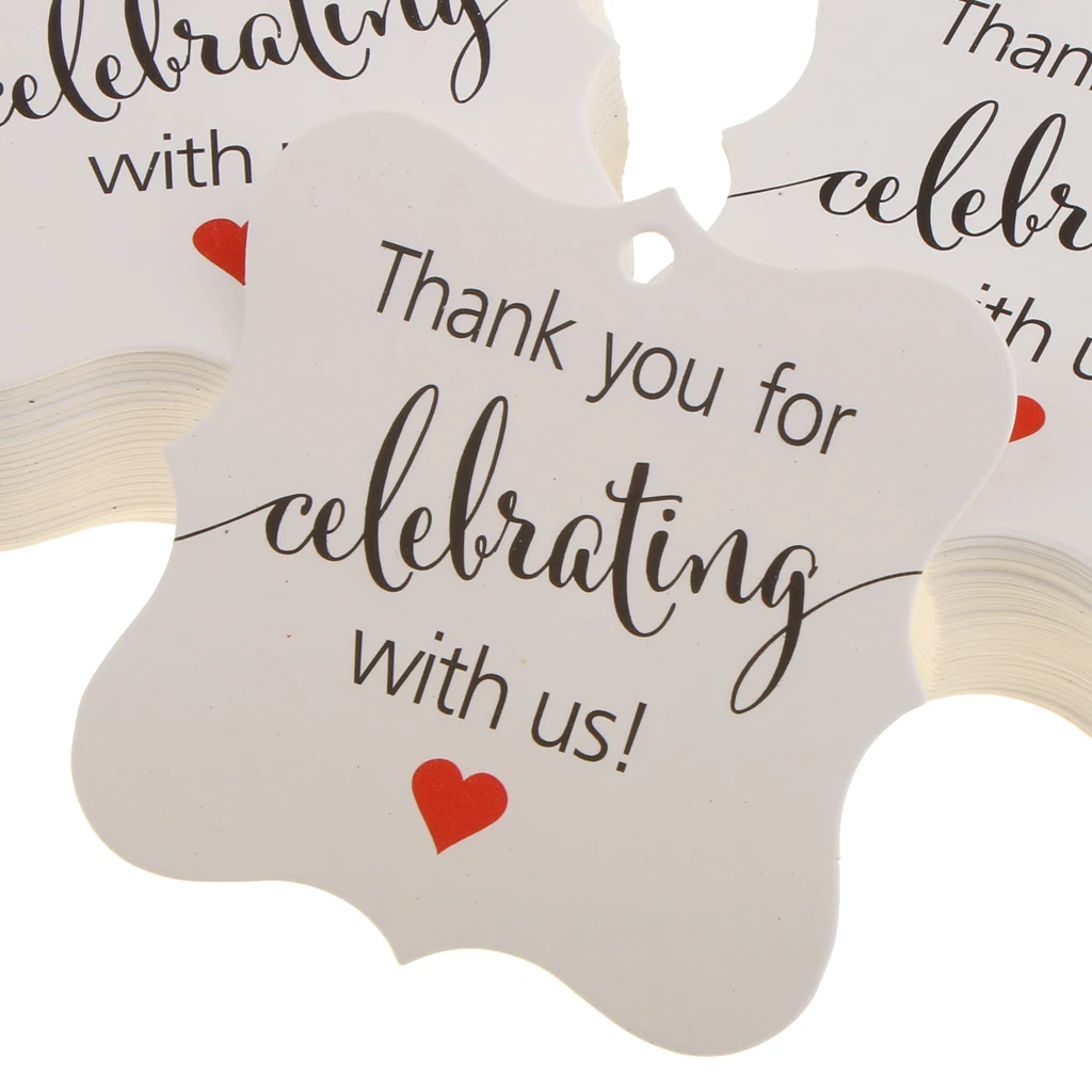 Pack Of 200, Rustic Kraft Paper Thank You Cards Gift Tags with Rope for Wedding Birthday Party Baby Shower Favor