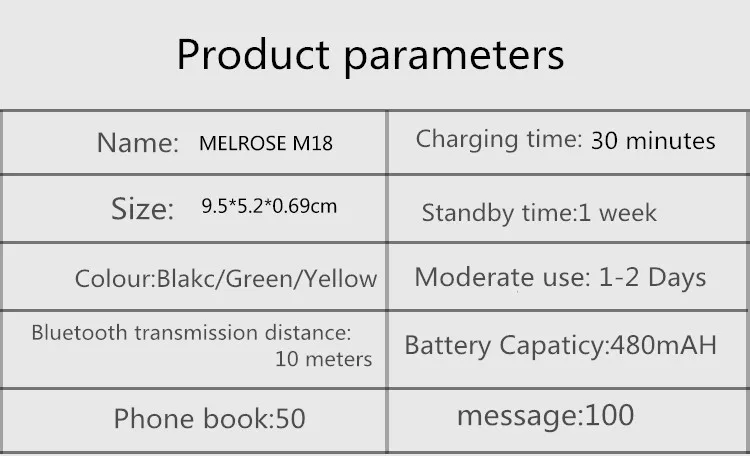 10 шт./партия Melrose M18 Mini Card ультра-тонкий студент мобильные телефоны с вибрацией GSM MP3 Регистраторы и Bluetooth PK Melrose S10