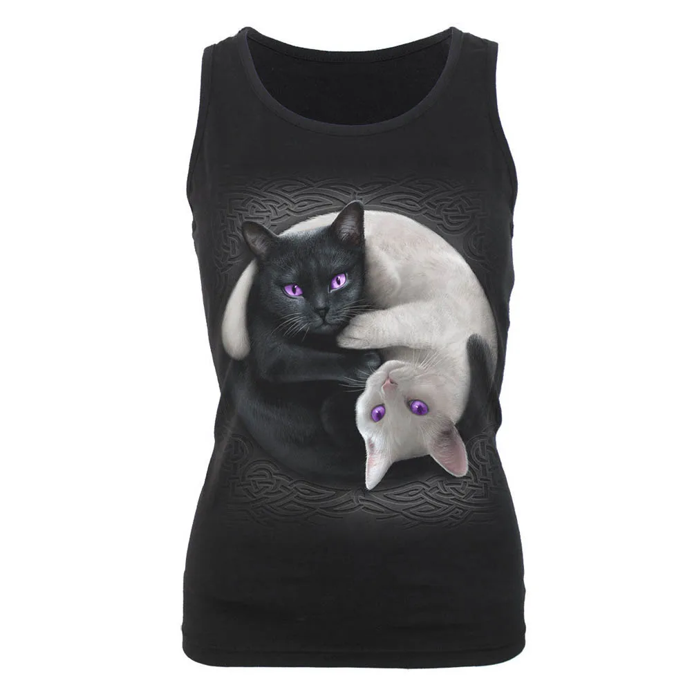 2017 Summer New Arrivals 3D Print Cat Tanks Tops Digital Punk Tank Tops