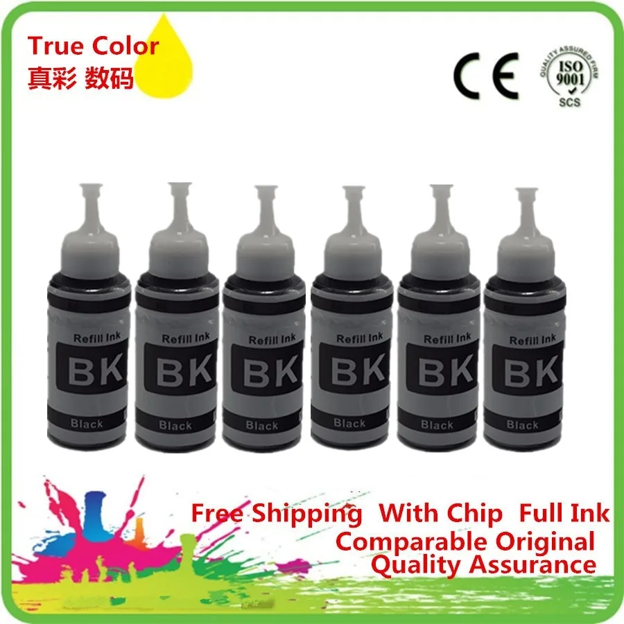 Набор заправки чернил, красителей для Epson L800 L801 печати струйный принтер нет. T6731/2/3/4/5/6 Применение для перезаправляемый картридж Система непрерывной подачи чернил - Цвет: 6BK