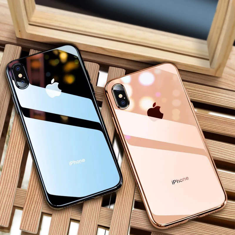 Роскошные ультра тонкий ТПУ чехол для iPhone XR X XS Max 6 7 8 плюс Чехол для телефона крышка прозрачная задняя покрытия защитной оболочки /мешок