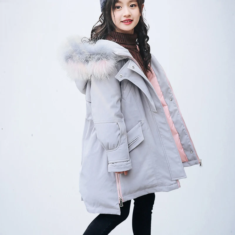 2018 Winter Children Girls Warm Down Jackets Teenage Coat Parkas Real Fur Collar White Duck Down Hood Thick Warm Outerwear P03 2018 Winter Children Girls Warm Down Jackets Teenage Coat Parkas Real Fur Collar White Duck Down Hood Thick Warm Outerwear P03