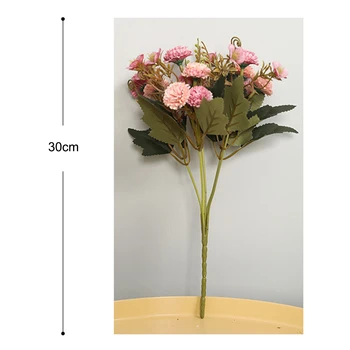 5 Heads Silk Carnations Artificial Fake Flower for Bouquets Weddings Cemetery Crafts Wreaths Dropship