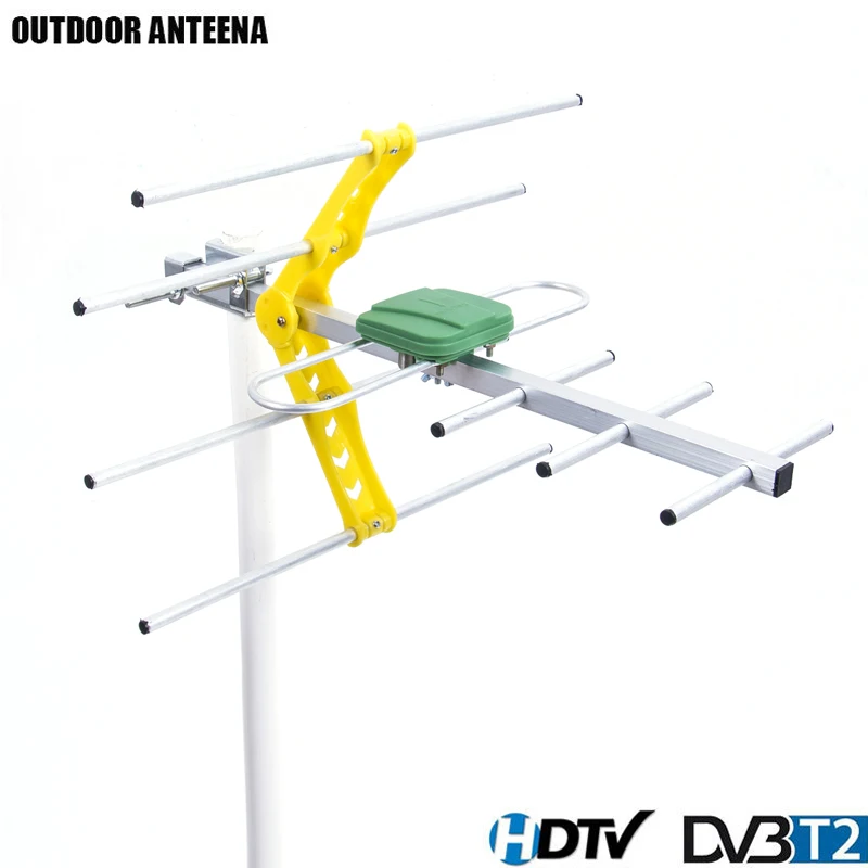 Наружная усиленная Антенна Yagi, 100 км, HD tv, 15 дБ, дальность UHF/VHF/FM