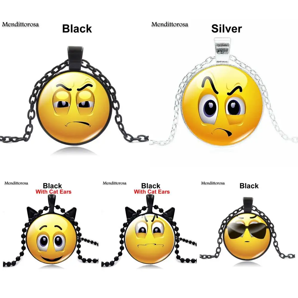 

Mendittorosa Funny Emoji Necklace For The Boy Girls Cartoon Gift Jewelry