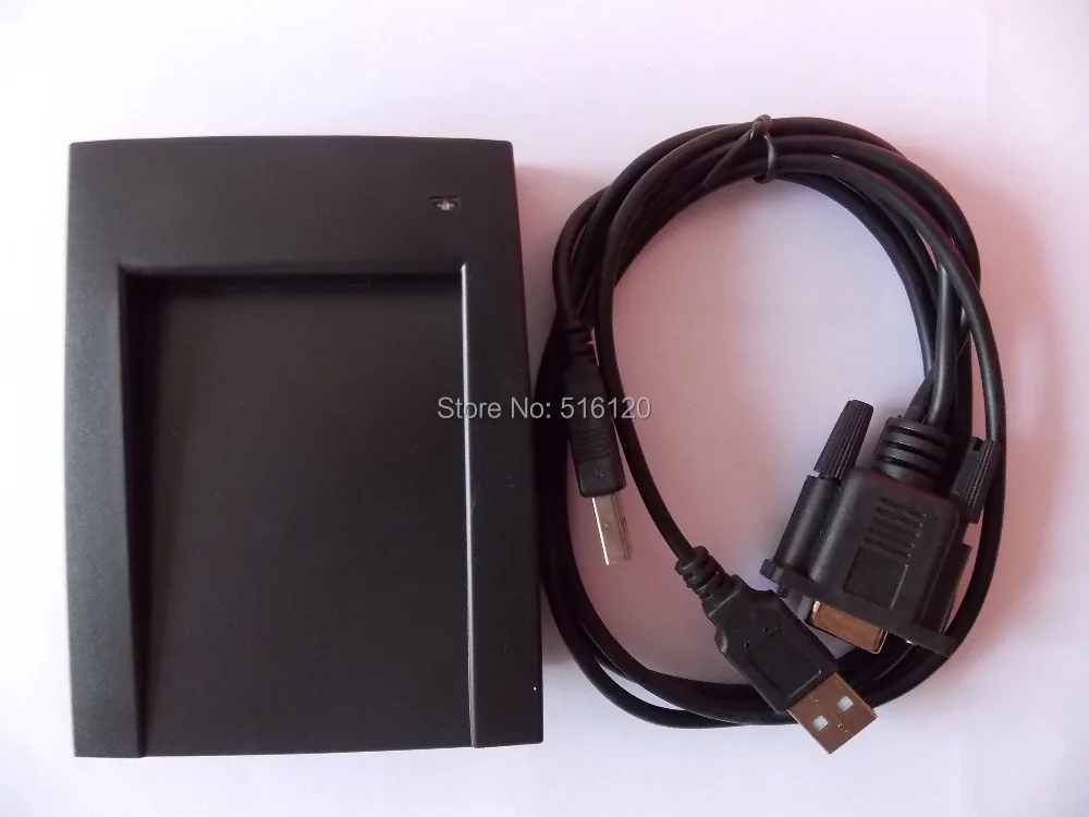

RS232 RFID Reader 13.56Mhz Proximity Sensor Smart Card Reader +2 Pcs 13.56Mhz Rfid Cards For Access Control