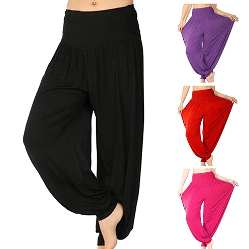 Women's Fashion Dance Stretchy Loose Harem Pants Knickerbockers-in ...