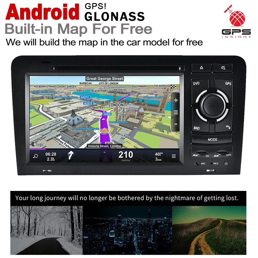 Sale 7" HD IPS DSP Stereo Android 8.0 up Car DVD GPS Navi Map For Audi A3 8P S3 2003~2012 MMI multimedia player radio WiFi System 2 Sale 7" HD IPS DSP Stereo Android 8.0 up Car DVD GPS Navi Map For Audi A3 8P S3 2003~2012 MMI multimedia player radio WiFi System 2